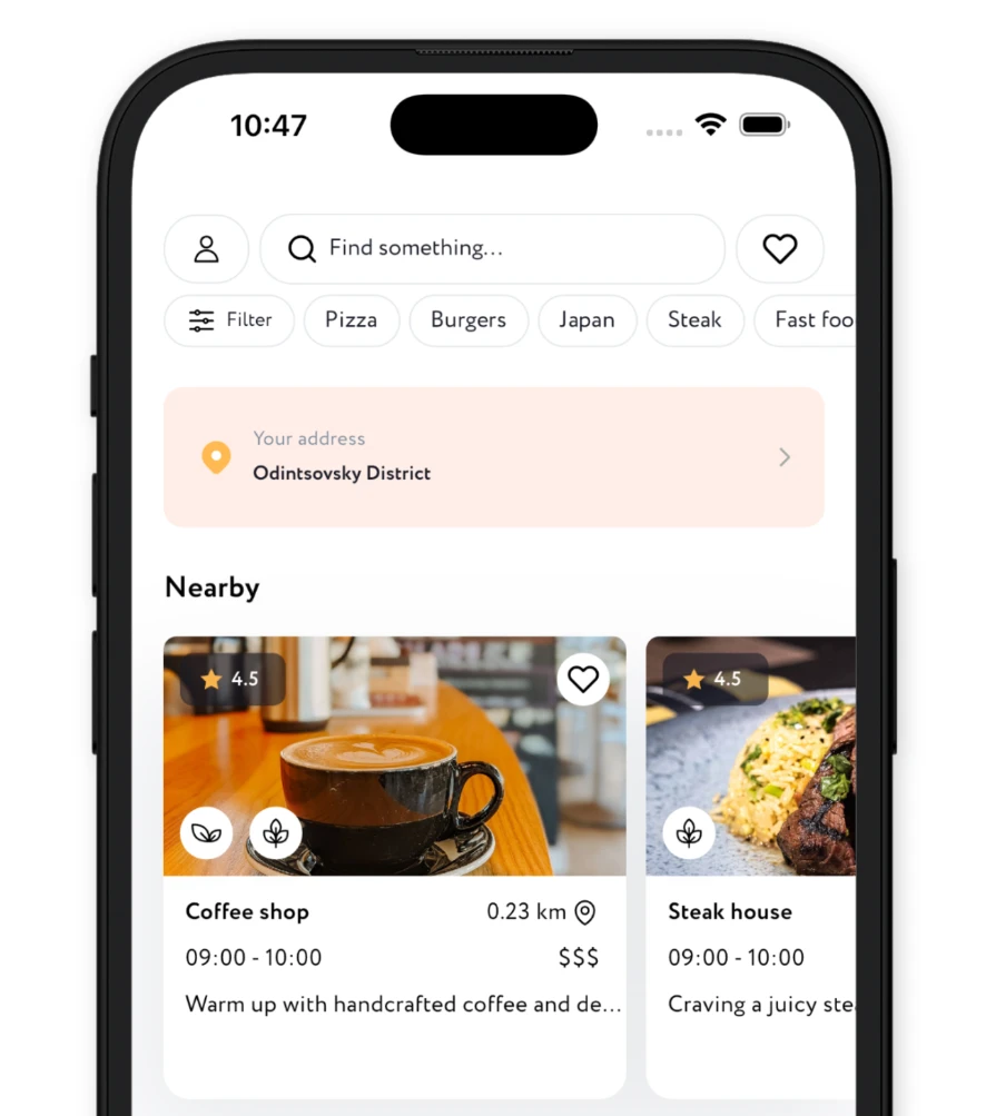 Browse places nearby